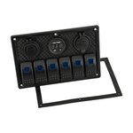 Switch Panel 6-On/Off 12V Power/ Voltage Gauge/ USB   